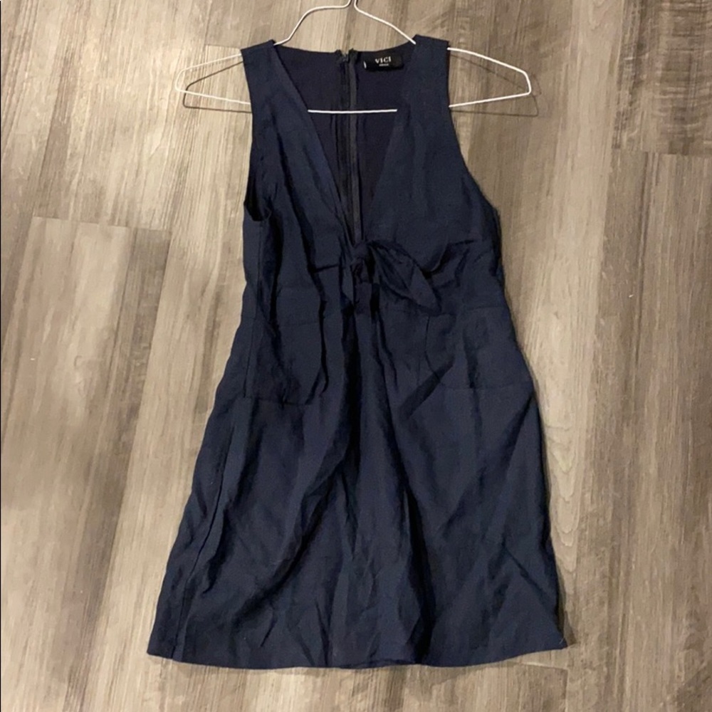 Vici Dolls Navy Linen Sundress